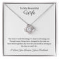 Beautiful Wife Love Knot 14k or 18k gold finish Pendant Embellished With Cubic Zirconia Crystals