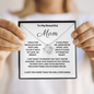 To My Beautiful Mom Love Knot 14k or 18k finish Necklace. Features a beautiful pendant embellished with premium cubic zirconia crystals and heartfelt message card.