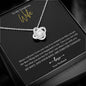 14k white gold finish pendant necklace or 18k yellow gold finish with 6mm cubic zirconia stone with message card for wife