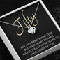 50th Birthday, Beautiful Love Knot 14k or 18k finish Necklace. Features a beautiful pendant embellished with premium cubic zirconia crystals and heartfelt message card.