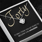 40th Birthday, Beautiful Love Knot 14k or 18k finish Necklace. Features a beautiful pendant embellished with premium cubic zirconia crystals and heartfelt message card.
