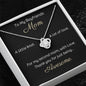 To My Boyfriends Mom Beautiful Love Knot 14k or 18k finish Necklace. Features a beautiful pendant embellished with premium cubic zirconia crystals and heartfelt message card.