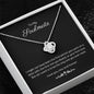 To My Soulmate Necklace Love Knot Pendant with message card 14k or 18k gold finish.