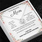 My Beautiful Mom Love Knot 14k or 18k finish Necklace. Features a beautiful pendant embellished with premium cubic zirconia crystals and heartfelt message card.