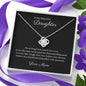 To My Beautiful Daughter Love Knot Necklace with Cubic Zirconia Stones