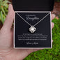 To My Beautiful Daughter Love Knot Necklace with Cubic Zirconia Stones