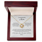 To My Mum, Beautiful Love Knot 14k or 18k finish Necklace. Features a beautiful pendant embellished with premium cubic zirconia crystals and heartfelt message card.