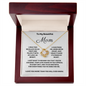 To My Beautiful Mom Love Knot 14k or 18k finish Necklace. Features a beautiful pendant embellished with premium cubic zirconia crystals and heartfelt message card.