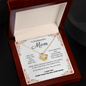 My Beautiful Mom Love Knot 14k or 18k finish Necklace. Features a beautiful pendant embellished with premium cubic zirconia crystals and heartfelt message card.