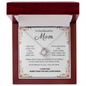 My Beautiful Mom Love Knot 14k or 18k finish Necklace. Features a beautiful pendant embellished with premium cubic zirconia crystals and heartfelt message card.