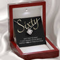 60th Birthday, Beautiful Love Knot 14k or 18k finish Necklace. Features a beautiful pendant embellished with premium cubic zirconia crystals and heartfelt message card.