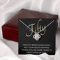 50th Birthday, Beautiful Love Knot 14k or 18k finish Necklace. Features a beautiful pendant embellished with premium cubic zirconia crystals and heartfelt message card.