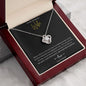 14k white gold finish pendant necklace or 18k yellow gold finish with 6mm cubic zirconia stone with message card for wife