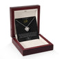 14k white gold finish pendant necklace or 18k yellow gold finish with 6mm cubic zirconia stone with message card for wife