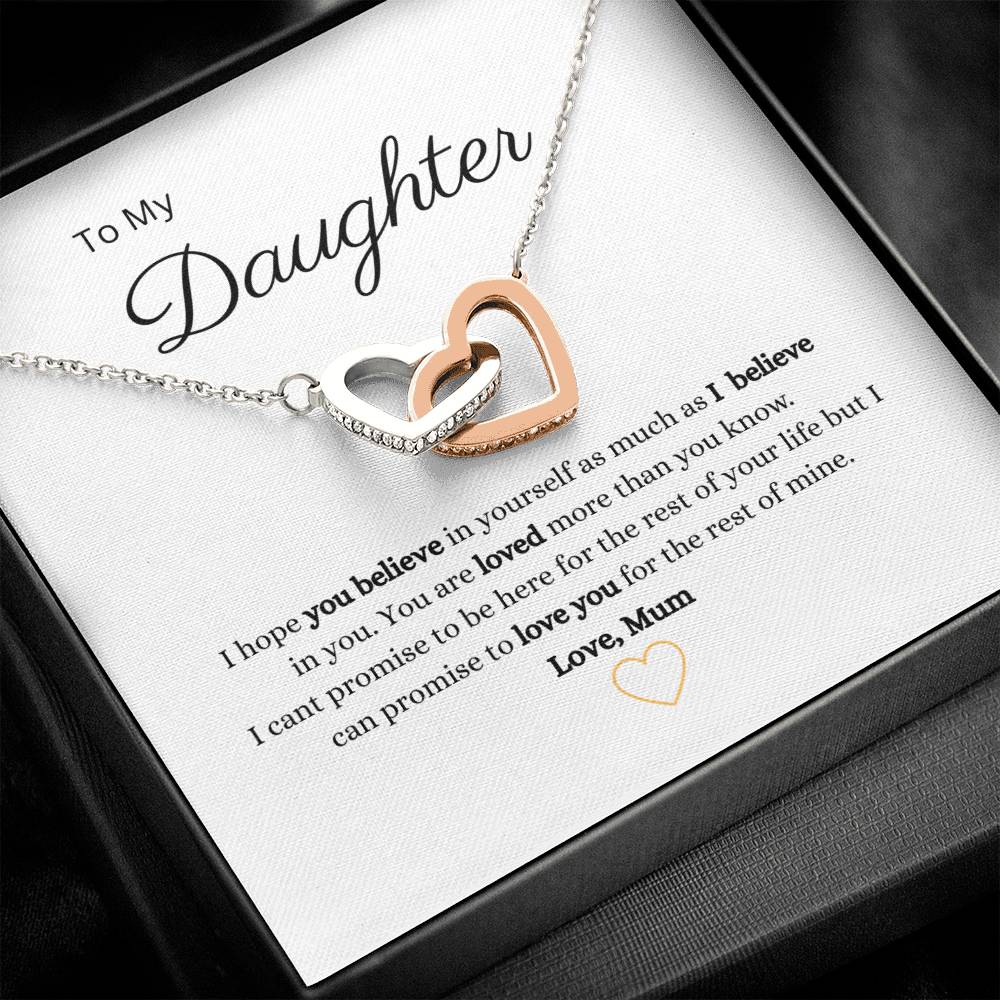 To My Daughter Interlocking Hearts Necklace Rattle Buzz