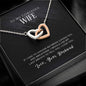 To My Gorgeous Wife Interlocking Hearts necklace