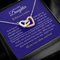Personalised Beautiful Daughter Interlocking Hearts Necklace, two heart pendants embellished with CZ crystals High quality polished surgical steel and rose gold finish. With a Heartfelt message starting with: Your scars are what make you beautiful.