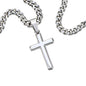 Personalised Husband Stainless Steel Cross Necklace On Cuban Chain