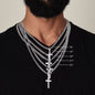 Personalised Husband Stainless Steel Cross Necklace On Cuban Chain