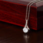 14k White Gold Necklace Pendant Embellished With Cubic Zirconia Crystals