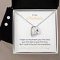 My Soulmate Love Heart Necklace and Earring Set. 14k white gold finish, 6.5mm round cut cubic zirconia crystal with heartfelt message.