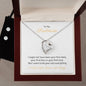 My Soulmate Love Heart Necklace and Earring Set. 14k white gold finish, 6.5mm round cut cubic zirconia crystal with heartfelt message.