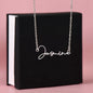 Signature Style Name Necklace, in polished stainless steel or 18K yellow gold finish.