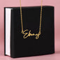 Signature Style Name Necklace, in polished stainless steel or 18K yellow gold finish.