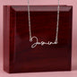Signature Style Name Necklace, in polished stainless steel or 18K yellow gold finish.