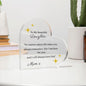 To My Beautiful Daughter Printed Heart Shaped Acrylic Plaque