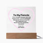 My Fiancée Square Acrylic Plaque With Wooden base or LED