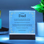 To Our Dad Acrylic Plaque With Wooden Base or LED