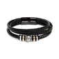 Men's Braided Bead leather Bracelet, Engraved "Love You Forever"