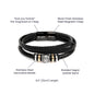 Men's Braided Bead leather Bracelet, Engraved "Love You Forever"