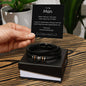 Men's Braided Bead leather Bracelet, Engraved "Love You Forever"