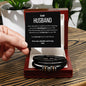 Stainless Steel and vegan leather Men's "Love You Forever" Bracelet Engraved with a heartfelt message,