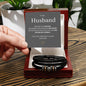 To My Husband "Love You Forever" Vegan Leather Bracelet with Message Card