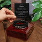 Men's Braided Bead leather Bracelet, Engraved "Love You Forever"
