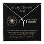 Zodiac Necklace To My Wife Astrological Sign Design with message card, stainless steel or 18k gold finish