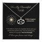 Zodiac Necklace To My Wife Astrological Sign Design with message card, stainless steel or 18k gold finish