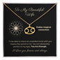Zodiac Necklace To My Wife Astrological Sign Design with message card, stainless steel or 18k gold finish