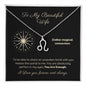 Zodiac Necklace To My Wife Astrological Sign Design with message card, stainless steel or 18k gold finish