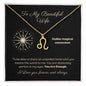 Zodiac Necklace To My Wife Astrological Sign Design with message card, stainless steel or 18k gold finish