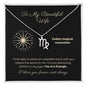Zodiac Necklace To My Wife Astrological Sign Design with message card, stainless steel or 18k gold finish