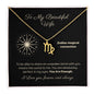 Zodiac Necklace To My Wife Astrological Sign Design with message card, stainless steel or 18k gold finish