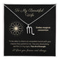 Zodiac Necklace To My Wife Astrological Sign Design with message card, stainless steel or 18k gold finish