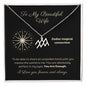 Zodiac Necklace To My Wife Astrological Sign Design with message card, stainless steel or 18k gold finish