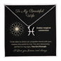 Zodiac Necklace To My Wife Astrological Sign Design with message card, stainless steel or 18k gold finish