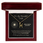 Zodiac Necklace To My Wife Astrological Sign Design with message card, stainless steel or 18k gold finish