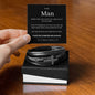 Personalised Men's Cross Leather Bracelet with message card